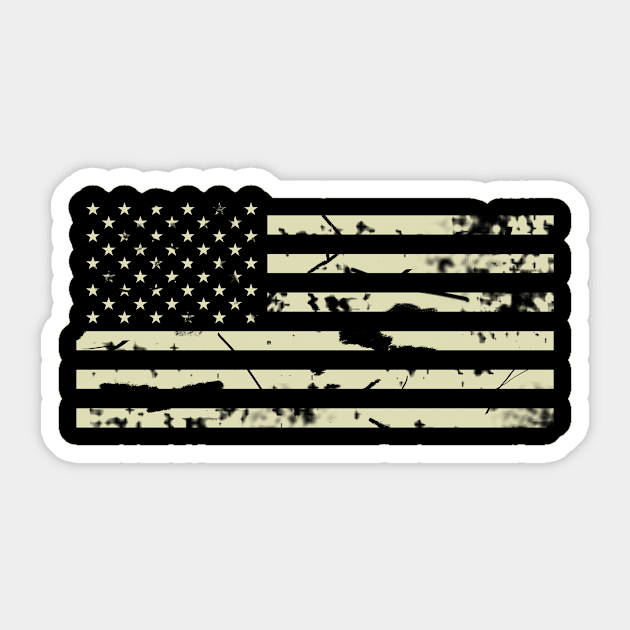 Distressed US Flag Sticker by Jared S Davies